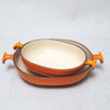 Deux plats à gratin ovales Mama 25/21 orange Enzo Mari Le Creuset Deux plats à gratin ovales Mama 25/21 orange Enzo Mari Le Creuset