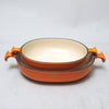 Deux plats à gratin ovales Mama 25/21 orange Enzo Mari Le Creuset Deux plats à gratin ovales Mama 25/21 orange Enzo Mari Le Creuset