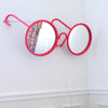 Grande applique Lunette miroir rouge Lisolachenoncè Annees 80 Grande applique Lunette miroir rouge Lisolachenoncè Annees 80