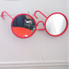Grande applique Lunette miroir rouge Lisolachenoncè Annees 80 Grande applique Lunette miroir rouge Lisolachenoncè Annees 80