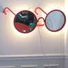 Grande applique Lunette miroir rouge Lisolachenoncè Annees 80 Grande applique Lunette miroir rouge Lisolachenoncè Annees 80