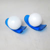 Paire d'appliques plexiglas bleu Années 70 Paire d'appliques plexiglas bleu Années 70