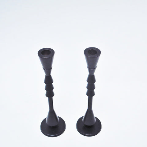 Paire de bougeoirs en bronze Ugo La Pietra Arser 1980