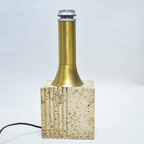Lampe en travertin et laiton Fratelli Mannell