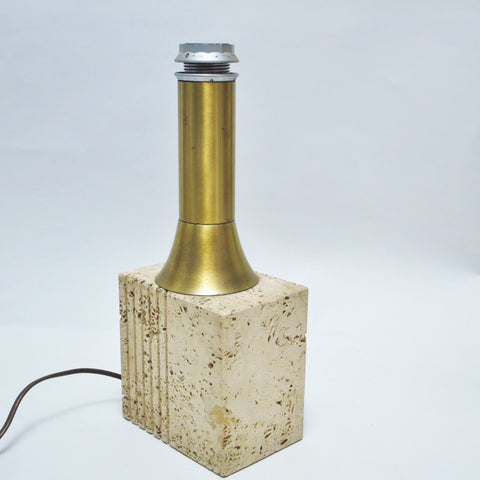 Lampe en travertin et laiton Fratelli Mannell