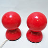 Paire de lampes Eclisse rouges Magistretti Artemide Paire de lampes Eclisse rouges Magistretti Artemide