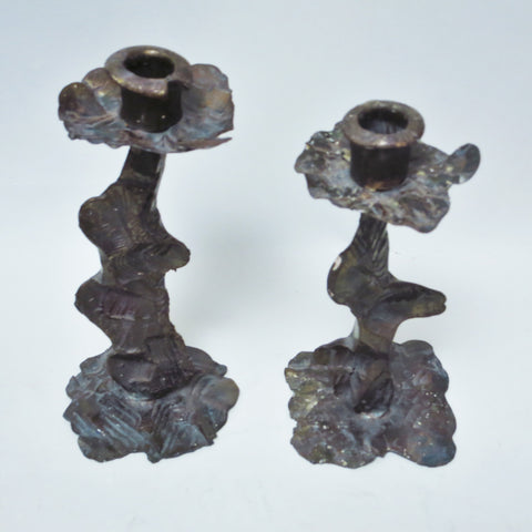 Paire de chandeliers brutalistes Années 70