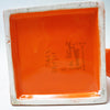 Boite en ceramique orange Annees 70 Boite en ceramique orange Annees 70
