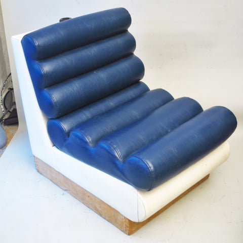 Chauffeuse Bibendum bleu et blanc Années 70