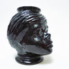 Cache-pot Tête d’homme en verre noir Années 60 Cache-pot Tête d’homme en verre noir Années 60