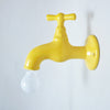 Applique robinet en céramique jaune Années 80 Applique robinet en céramique jaune Années 80