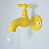 Applique robinet en céramique jaune Années 80 Applique robinet en céramique jaune Années 80