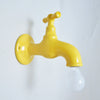 Applique robinet en céramique jaune Années 80 Applique robinet en céramique jaune Années 80