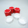 Trois boîtes en céramique rouge et blanc Deruta Italy Trois boîtes en céramique rouge et blanc Deruta Italy