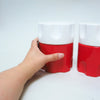 Trois boîtes en céramique rouge et blanc Deruta Italy Trois boîtes en céramique rouge et blanc Deruta Italy