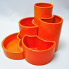 Ensemble combinable de 5 vases orange en céramique Pino Spagnolo Sicart Ensemble combinable de 5 vases orange en céramique Pino Spagnolo Sicart