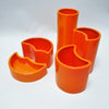 Ensemble combinable de 5 vases orange en céramique Pino Spagnolo Sicart Ensemble combinable de 5 vases orange en céramique Pino Spagnolo Sicart