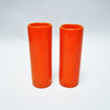 Trois vases rouleau 0041 orange en céramique Pino Spagnolo Sicart Trois vases rouleau 0041 orange en céramique Pino Spagnolo Sicart