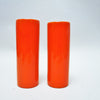 Trois vases rouleau 0041 orange en céramique Pino Spagnolo Sicart Trois vases rouleau 0041 orange en céramique Pino Spagnolo Sicart