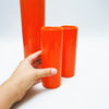 Trois vases rouleau 0041 orange en céramique Pino Spagnolo Sicart Trois vases rouleau 0041 orange en céramique Pino Spagnolo Sicart