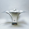 Grande lampe fleur italienne en inox Années 60 Grande lampe fleur italienne en inox Années 60