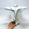 Grande lampe fleur italienne en inox Années 60 Grande lampe fleur italienne en inox Années 60
