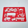 Regle de tracage Camions en plastique rouge Annees 70 Regle de tracage Camions en plastique rouge Annees 70