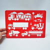Regle de tracage Camions en plastique rouge Annees 70 Regle de tracage Camions en plastique rouge Annees 70