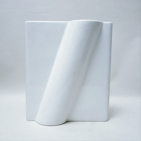 Grand vase 0028 en céramique blanche Pino Spagnolo Sicart