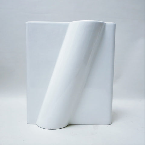 Reservé JLD Grand vase 0028 en céramique blanche Pino Spagnolo Sicart
