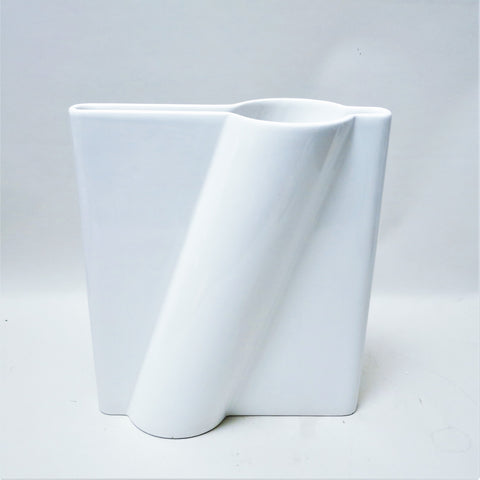 Grand vase 0028 en céramique blanche Pino Spagnolo Sicart