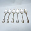 Lot de six cuillères à soupe au filet métal argenté Lot de six cuillères à soupe au filet métal argenté