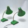 Paire de petites lampes de bureau verte Années 60 Paire de petites lampes de bureau verte Années 60