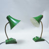 Paire de petites lampes de bureau verte Années 60 Paire de petites lampes de bureau verte Années 60
