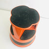 Tabouret-Marche-pied roulant orange Kik Step Années 70 Tabouret-Marche-pied roulant orange Kik Step Années 70