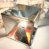 Paire de lampes Cubiques en acier miroir 1970 Paire de lampes Cubiques en acier miroir 1970