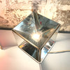 Paire de lampes Cubiques en acier miroir 1970 Paire de lampes Cubiques en acier miroir 1970