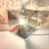 Paire de lampes Cubiques en acier miroir 1970 Paire de lampes Cubiques en acier miroir 1970