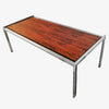 Table basse en palissandre et chrome Années 60 Table basse en palissandre et chrome Années 60