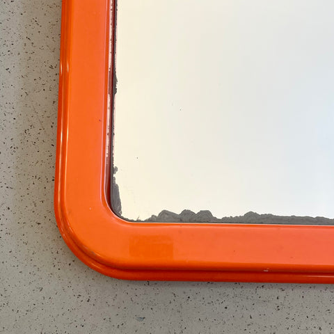 Miroir orange rectangulaire Salc annees 70