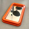 Miroir orange rectangulaire Salc annees 70