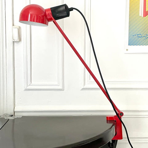 Lampe articulée rouge PiuLuce Années 80
