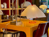 Table fibre de verre jaune Kostka Années 70