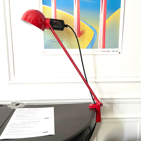 Lampe articulée rouge PiuLuce Années 80