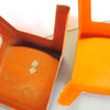 Paire de chaises en fibre de verre orange Kostka Années 70