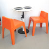 Paire de chaises en fibre de verre orange Kostka Années 70