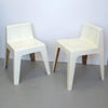 Paire de chaises en fibre de verre blanc Kostka Années 70