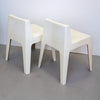Paire de chaises en fibre de verre blanc Kostka Années 70