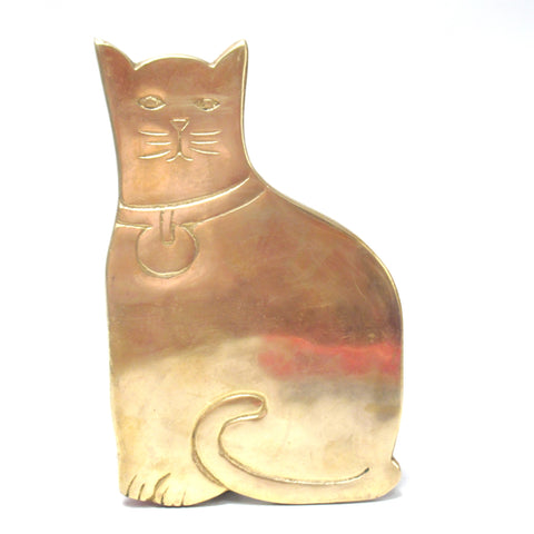 Dessous de plat Chat en laiton Rosenthal Netter Annees 70