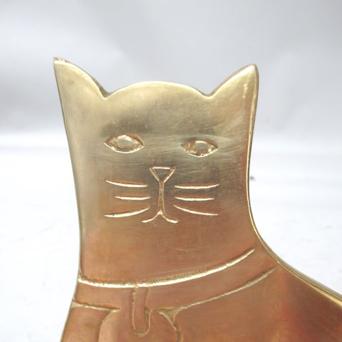Dessous de plat Chat en laiton Rosenthal Netter Annees 70